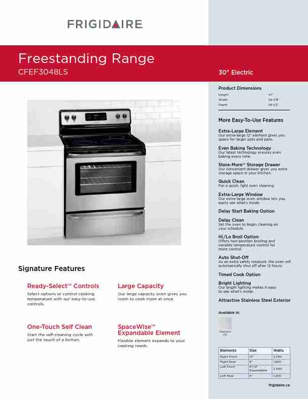 Frigidaire Cooktop CFEF3048LS-page_pdf